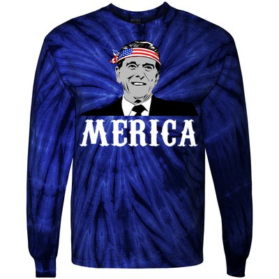 Ronald Reagan Merica Tie-Dye Long Sleeve Shirt