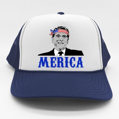 Ronald Reagan Merica Trucker Hat