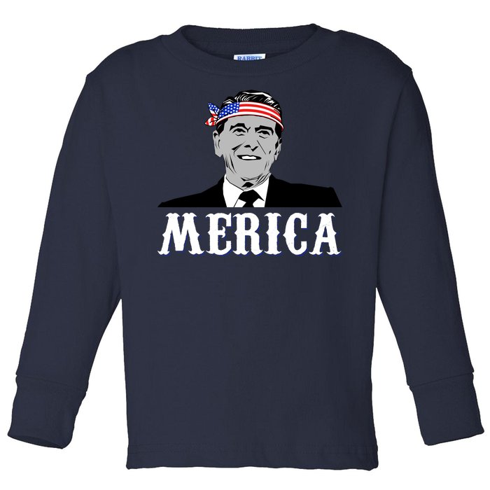 Ronald Reagan Merica Toddler Long Sleeve Shirt