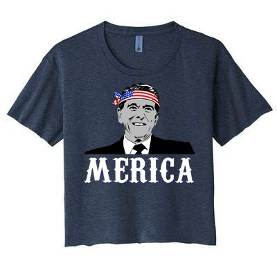 Ronald Reagan Merica Women's Crop Top Tee