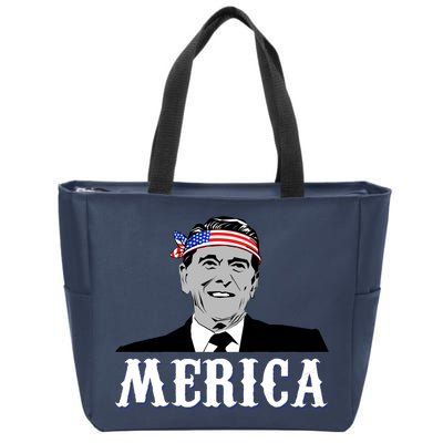 Ronald Reagan Merica Zip Tote Bag