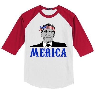 Ronald Reagan Merica Kids Colorblock Raglan Jersey