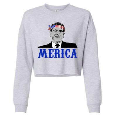 Ronald Reagan Merica Cropped Pullover Crew