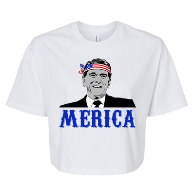 Ronald Reagan Merica Bella+Canvas Jersey Crop Tee