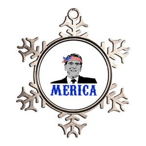 Ronald Reagan Merica Metallic Star Ornament