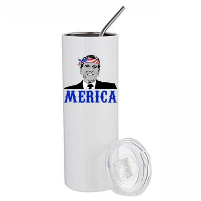 Ronald Reagan Merica Stainless Steel Tumbler