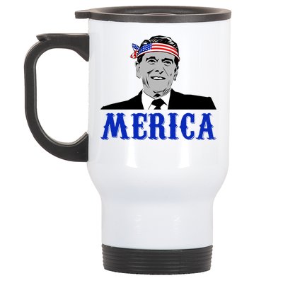 Ronald Reagan Merica Stainless Steel Travel Mug