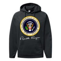 Ronald Reagan Presidential Seal Signature Performance Fleece Hoodie