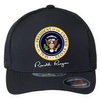 Ronald Reagan Presidential Seal Signature Flexfit Unipanel Trucker Cap