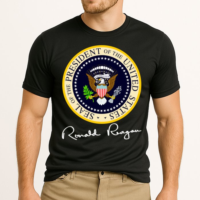 Ronald Reagan Presidential Seal Signature Cooling Performance Crew T-Shirt