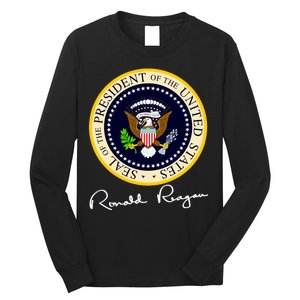 Ronald Reagan Presidential Seal Signature Long Sleeve Shirt