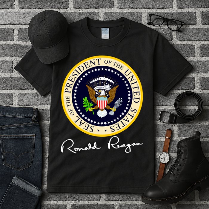 Ronald Reagan Presidential Seal Signature Tall T-Shirt
