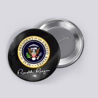 Ronald Reagan Presidential Seal Signature Button