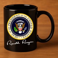 Ronald Reagan Presidential Seal Signature 11oz C Handle Ceramic Mug