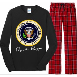 Ronald Reagan Presidential Seal Signature Long Sleeve Pajama Set