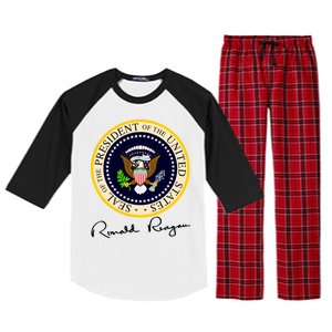 Ronald Reagan Presidential Seal Signature Raglan Sleeve Pajama Set