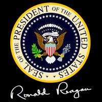 Ronald Reagan Presidential Seal Signature Flatbill Hat