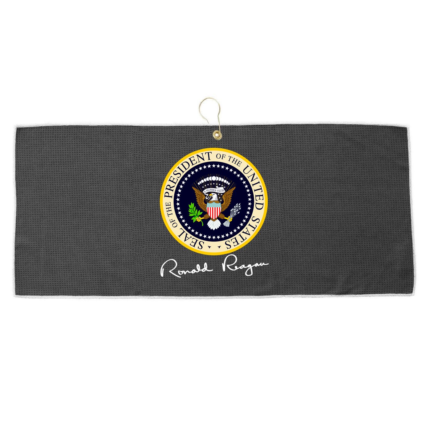 Ronald Reagan Presidential Seal Signature Large Microfiber Waffle Golf Towel