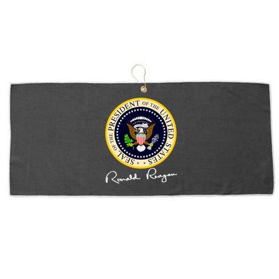 Ronald Reagan Presidential Seal Signature Large Microfiber Waffle Golf Towel