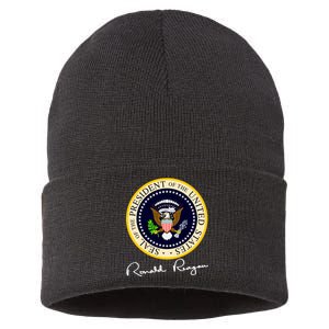 Ronald Reagan Presidential Seal Signature Sustainable Knit Beanie