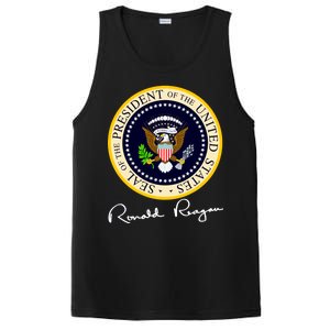 Ronald Reagan Presidential Seal Signature PosiCharge Competitor Tank