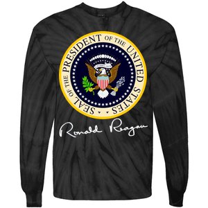 Ronald Reagan Presidential Seal Signature Tie-Dye Long Sleeve Shirt