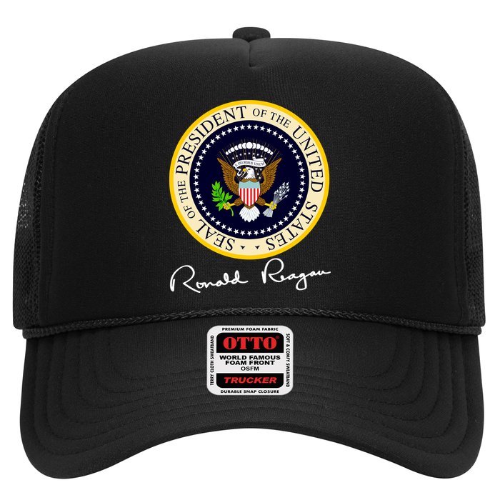 Ronald Reagan Presidential Seal Signature Trucker Hat