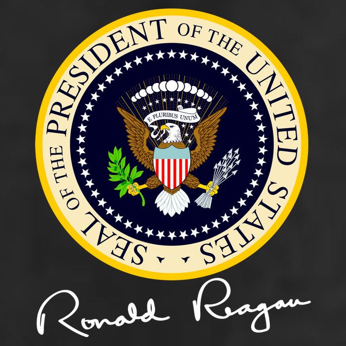 Ronald Reagan Presidential Seal Signature Trucker Hat
