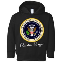 Ronald Reagan Presidential Seal Signature Toddler Hoodie