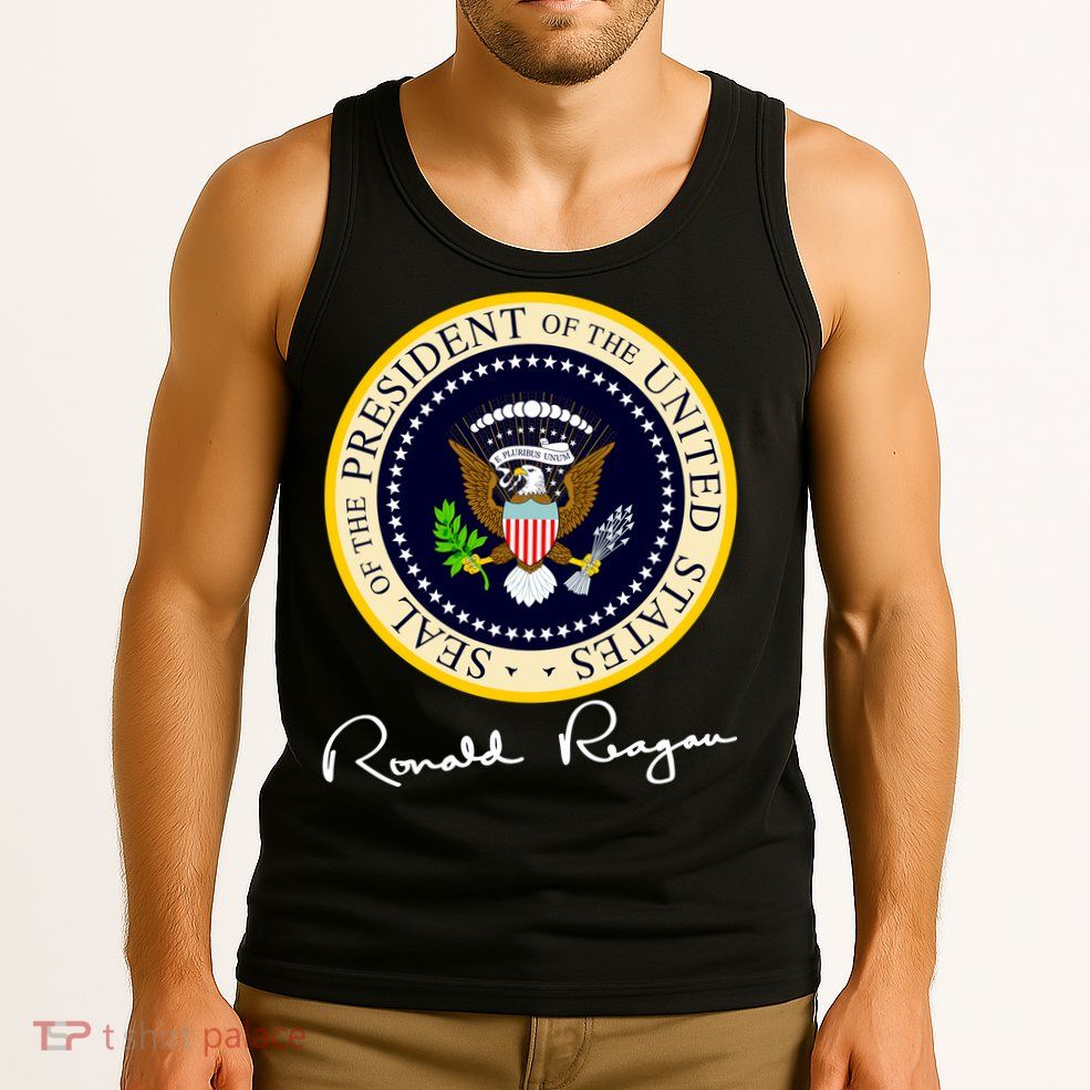 Ronald Reagan Presidential Seal Signature Tank Top
