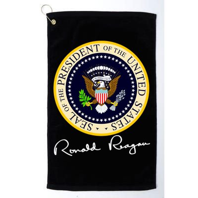 Ronald Reagan Presidential Seal Signature Platinum Collection Golf Towel