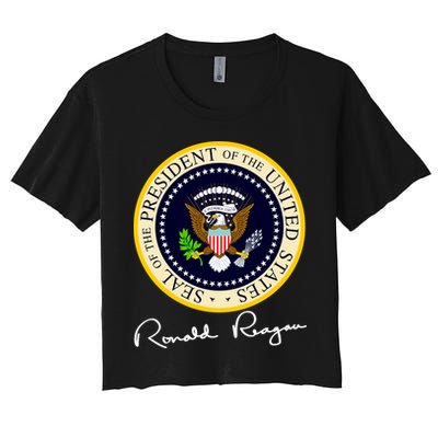 Ronald Reagan Presidential Seal Signature Crop Top