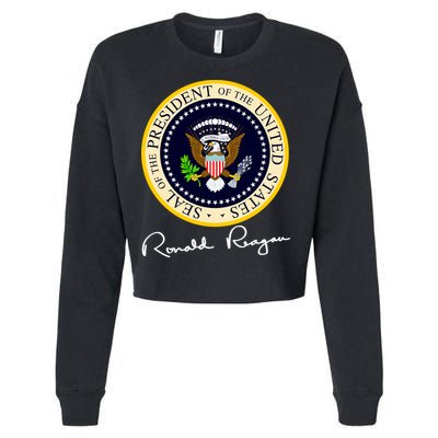 Ronald Reagan Presidential Seal Signature Cropped Pullover Crew