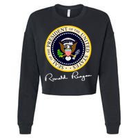 Ronald Reagan Presidential Seal Signature Cropped Pullover Crew
