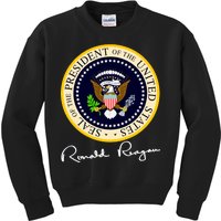 Ronald Reagan Presidential Seal Signature Kids Sweatshirt