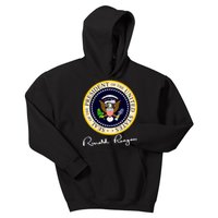 Ronald Reagan Presidential Seal Signature Kids Hoodie