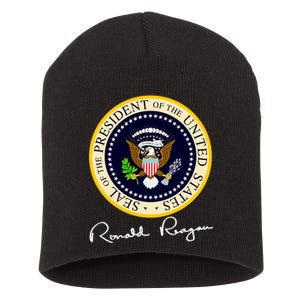 Ronald Reagan Presidential Seal Signature Short Acrylic Beanie