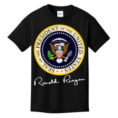 Ronald Reagan Presidential Seal Signature Kids T-Shirt