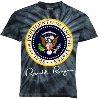 Ronald Reagan Presidential Seal Signature Kids Tie-Dye T-Shirt