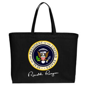 Ronald Reagan Presidential Seal Signature Cotton Canvas Jumbo Tote