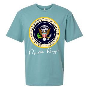 Ronald Reagan Presidential Seal Signature Sueded Cloud Jersey T-Shirt