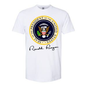 Ronald Reagan Presidential Seal Signature Softstyle CVC T-Shirt