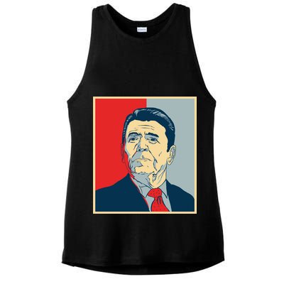 Ronald Reagan Retro Ladies PosiCharge Tri-Blend Wicking Tank