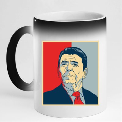 Ronald Reagan Retro 11oz Black Color Changing Mug