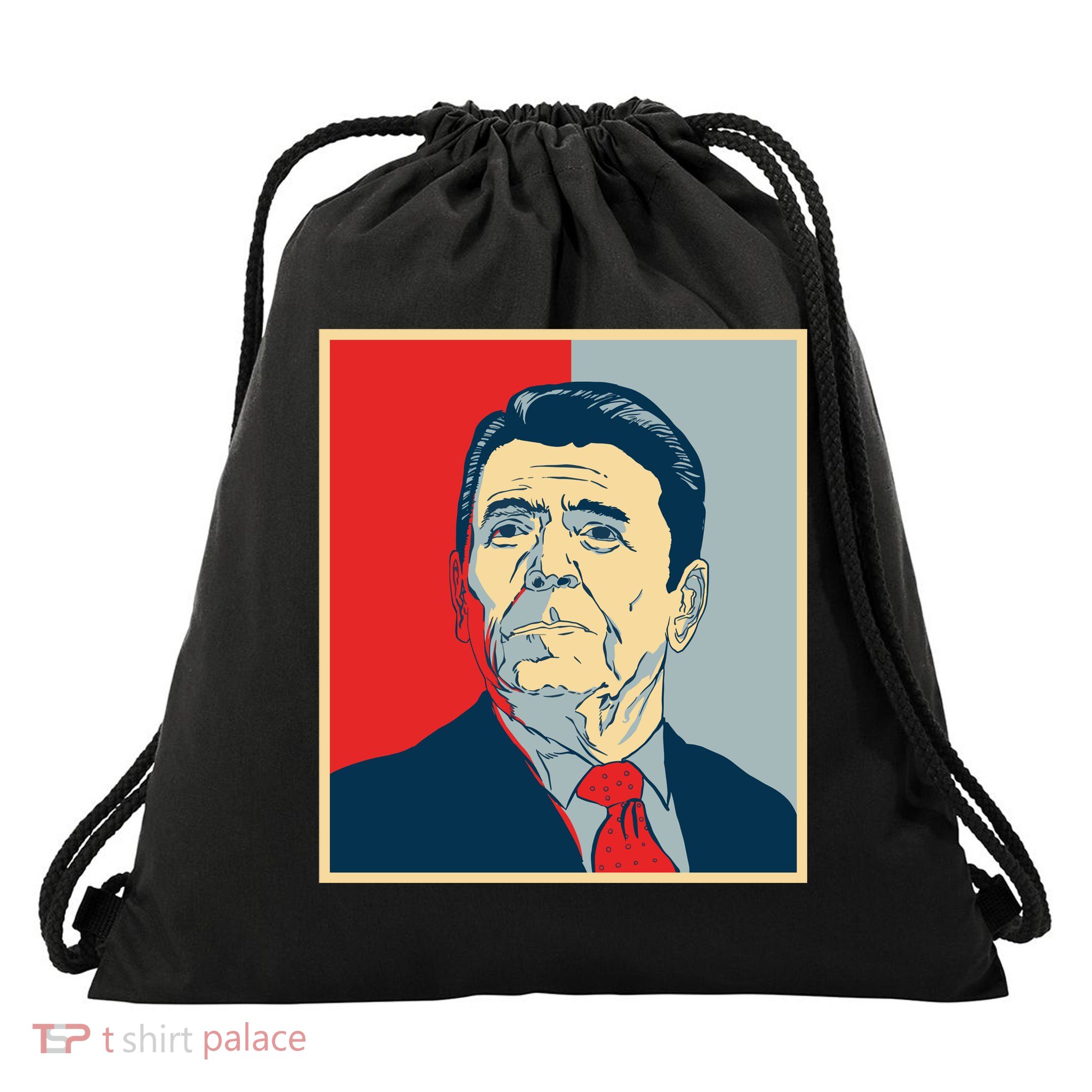 Ronald Reagan Retro Drawstring Bag