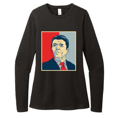 Ronald Reagan Retro Womens CVC Long Sleeve Shirt