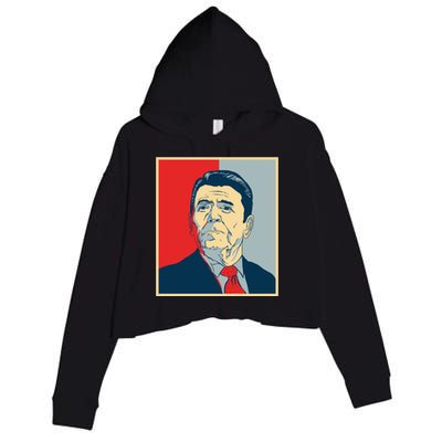 Ronald Reagan Retro Crop Fleece Hoodie