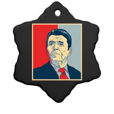 Ronald Reagan Retro Ceramic Star Ornament