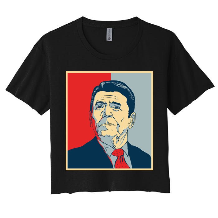 Ronald Reagan Retro Women's Crop Top Tee