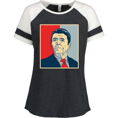 Ronald Reagan Retro Enza Ladies Jersey Colorblock Tee